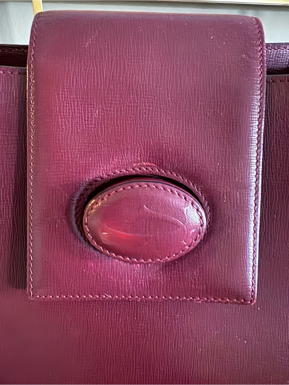 Cartier Must de Cartier Vintage Leather Shoulder Bag - Bordeaux Burgundy - Picture 9 of 14